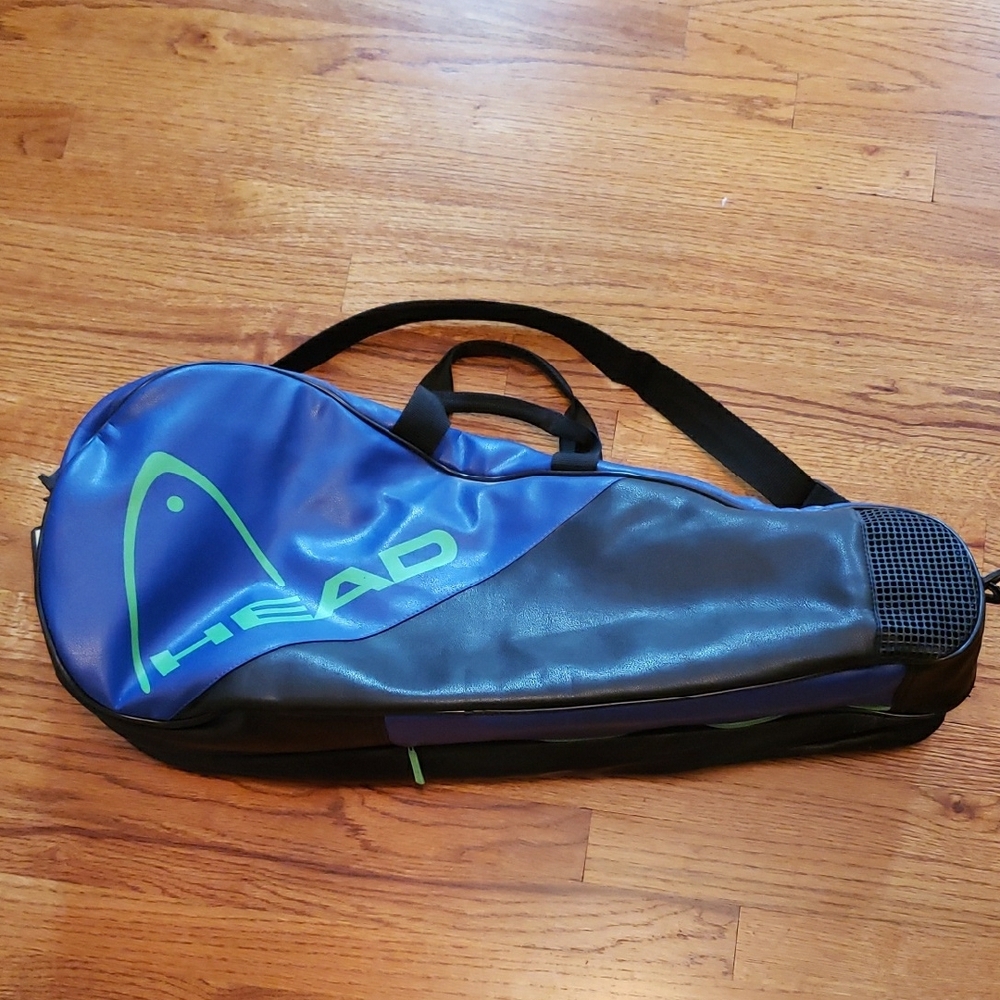 Vtg HEAD Tennis/Raquet Bag With Adjustsble Shoulder Strap & Name Tag